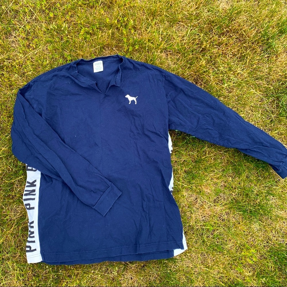 PINK Navy Blue Long Sleeve Shirt